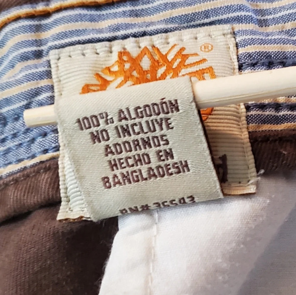TIMBERLAND Chino FLAT FRONT Cotton Canvas PANTS Mens‎ 34×32 Brown - Picture 12 of 12